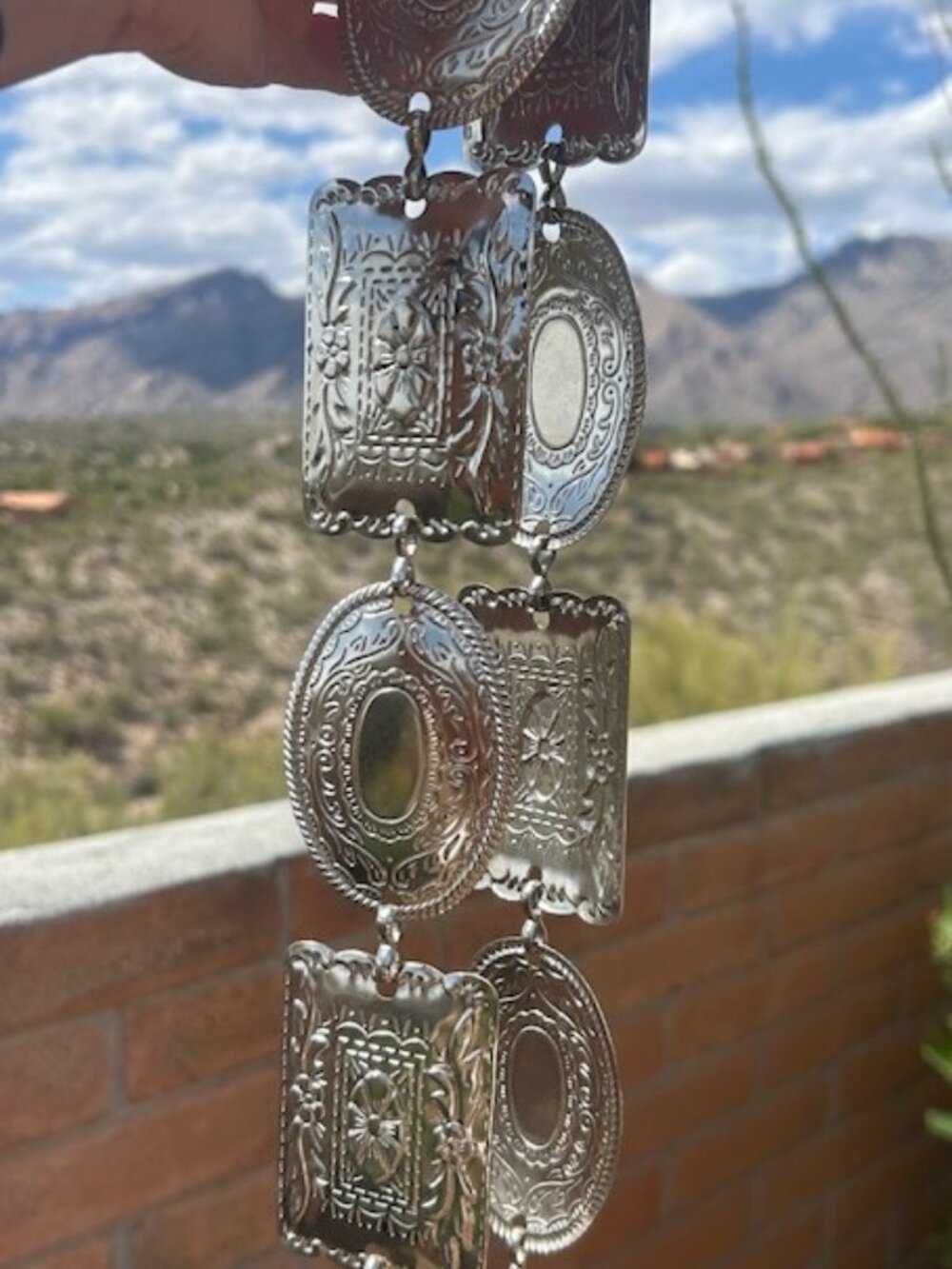 LARGE CONCHO Silver Link Southwest Native American Style BELT